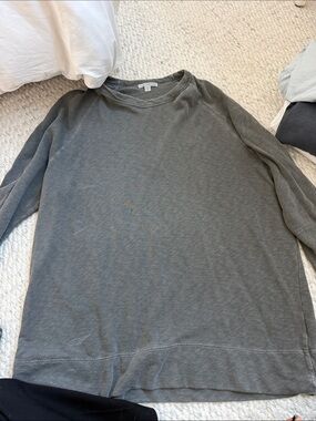 James Perse Men's Long Sleeve Tee in Charcoal Gray